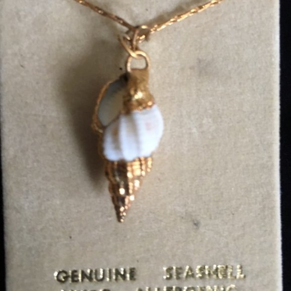 Sea Shell Gold Plated Necklace - Picture 1 of 6